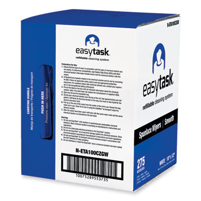 HOSPECO® Easy Task A100 Wiper, Center-Pull, 1-Ply, 10 x 12, White, 275 Sheets/Roll with Zipper Bag