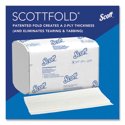 Scott® Pro Scottfold Towels, 1-Ply, 7.8 x 12.4, White, 175 Towels/Pack, 25 Packs/Carton