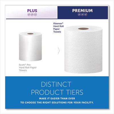 Kleenex® Hard Roll Paper Towels with Premium Absorbency Pockets, 1-Ply, 8" x 600 ft, 1.75" Core, White, 6 Rolls/Carton