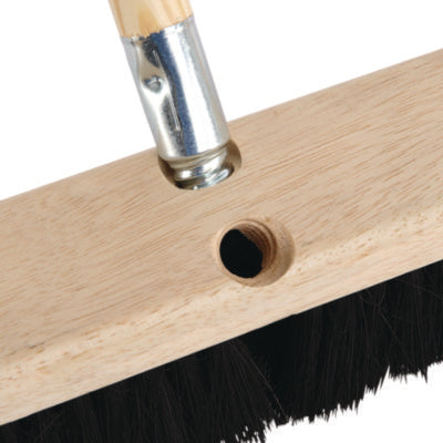 Boardwalk® Metal Tip Threaded Hardwood Broom Handle, 0.94" dia x 60", Natural