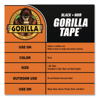 Gorilla® Gorilla Tape, 3" Core, 1.88" x 10 yds, Black