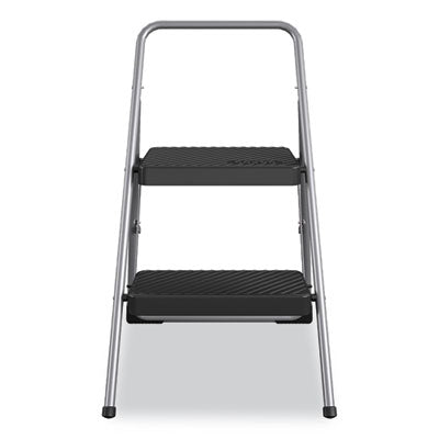 Cosco® 2-Step Folding Steel Step Stool, 200 lb Capacity, 28.13" Working Height, Cool Gray
