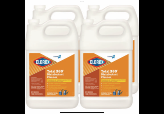 Clorox® Total 360 Disinfectant Cleaner, 128 oz Bottle, 4/Carton