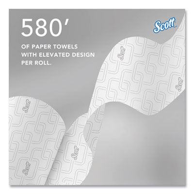 Scott® Slimroll Towels, 1-Ply, 8" x 580 ft, White/Pink Core, Traditional Business, 6 Rolls/Carton