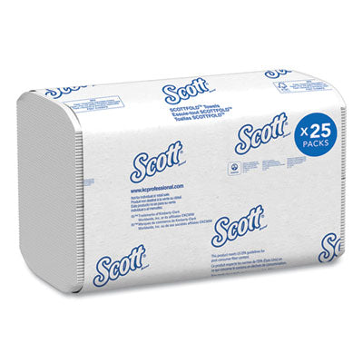 Scott® Pro Scottfold Towels, 1-Ply, 7.8 x 12.4, White, 175 Towels/Pack, 25 Packs/Carton