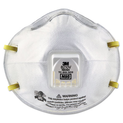 3M™ Particulate Respirator 8210V, N95, Cool Flow Valve, Standard Size, 10/Box