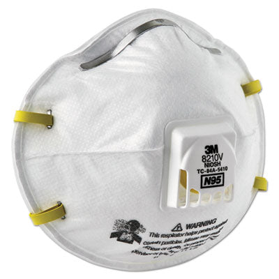 3M™ Particulate Respirator 8210V, N95, Cool Flow Valve, Standard Size, 10/Box