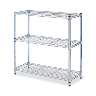 Alera® Residential Wire Shelving, Three-Shelf, 36w x 14d x 36h, Silver