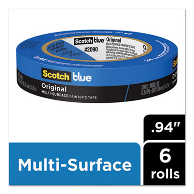 ScotchBlue™ Original Multi-Surface Painter's Tape, 3" Core, 0.94" x 60 yds, Blue, 6/Pack