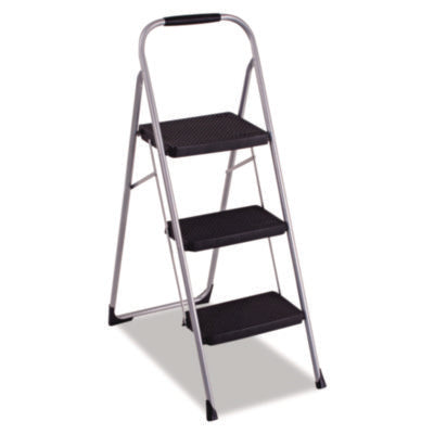 Cosco® 3-Step Big Step Folding Stool, 200 lb Capacity, 17.75 x 28 x 45.63, Light Gray